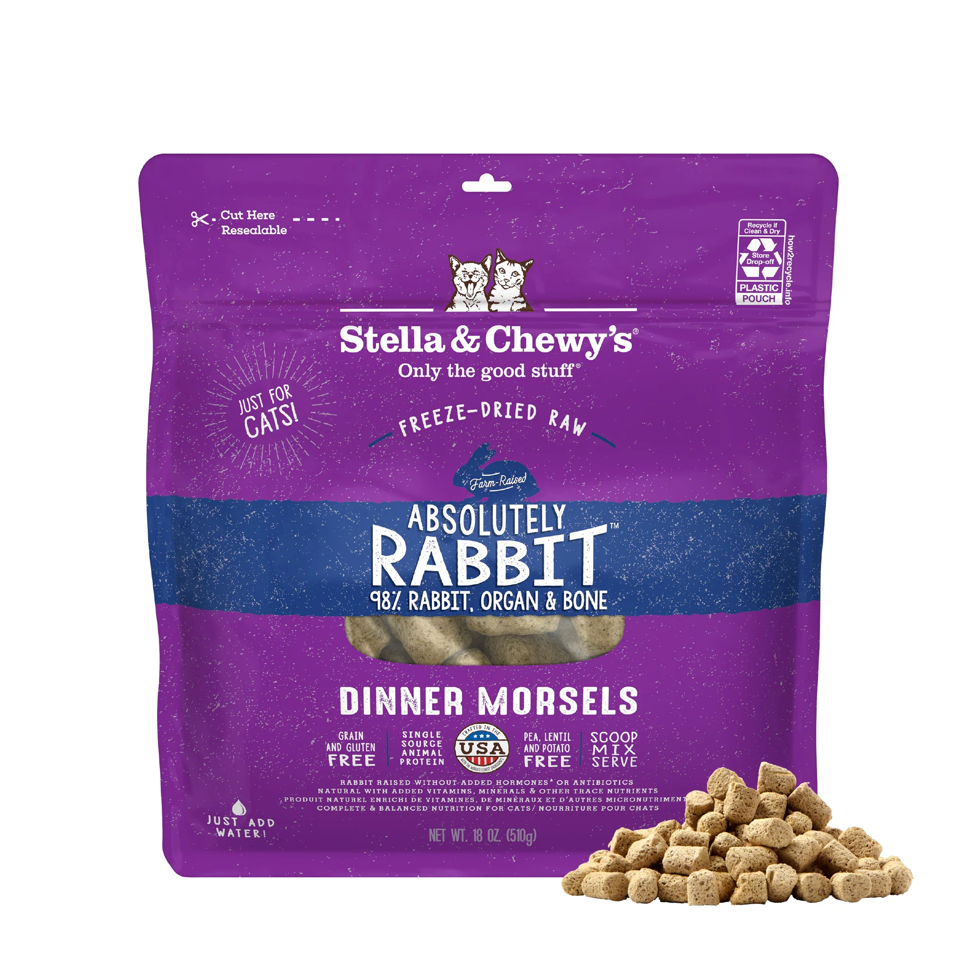 Absolutely Rabbit Freeze-Dried Raw Dinner Morsels for Cats - Image 3