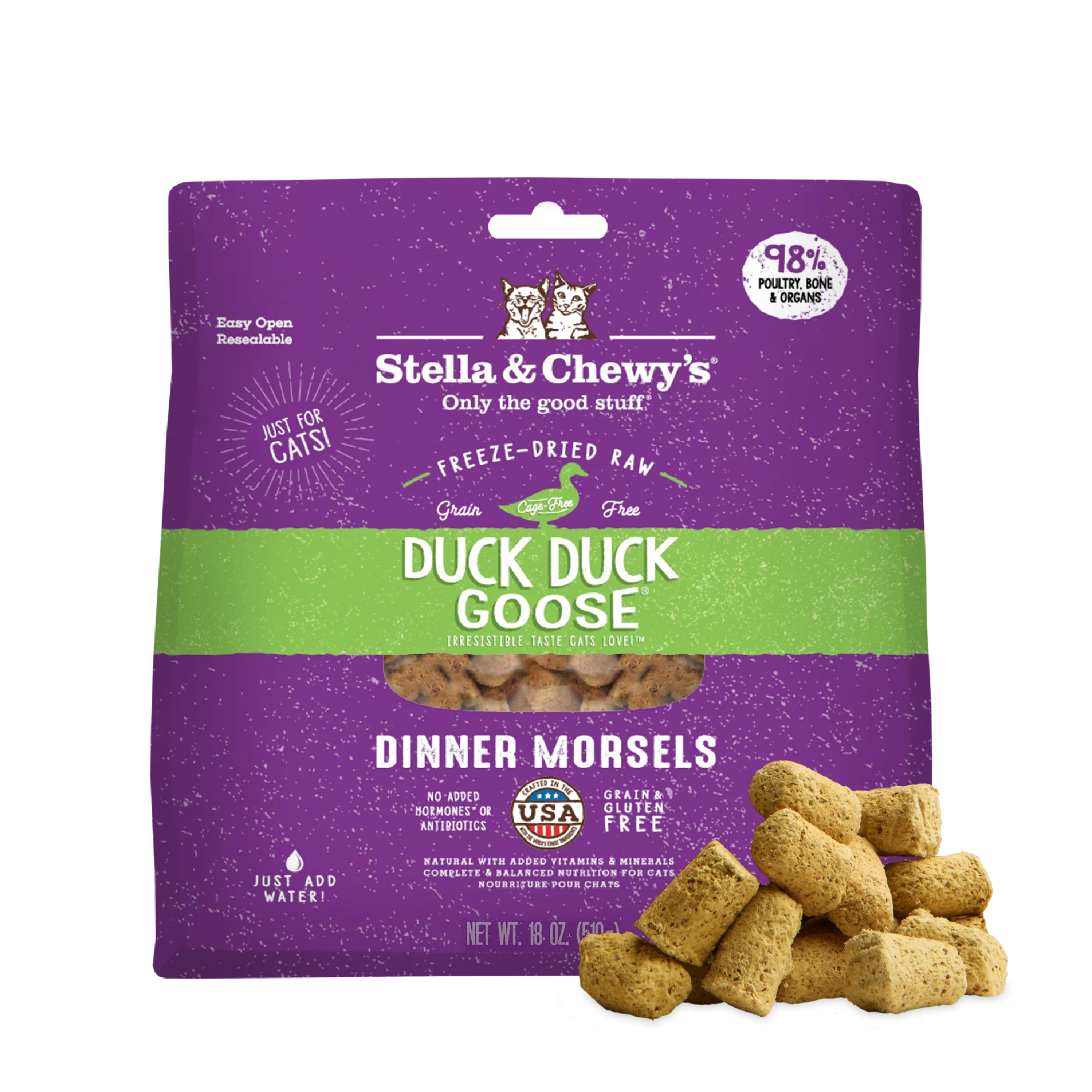 Duck Duck Goose Freeze-Dried Raw Dinner Morsels for Cats - Image 3