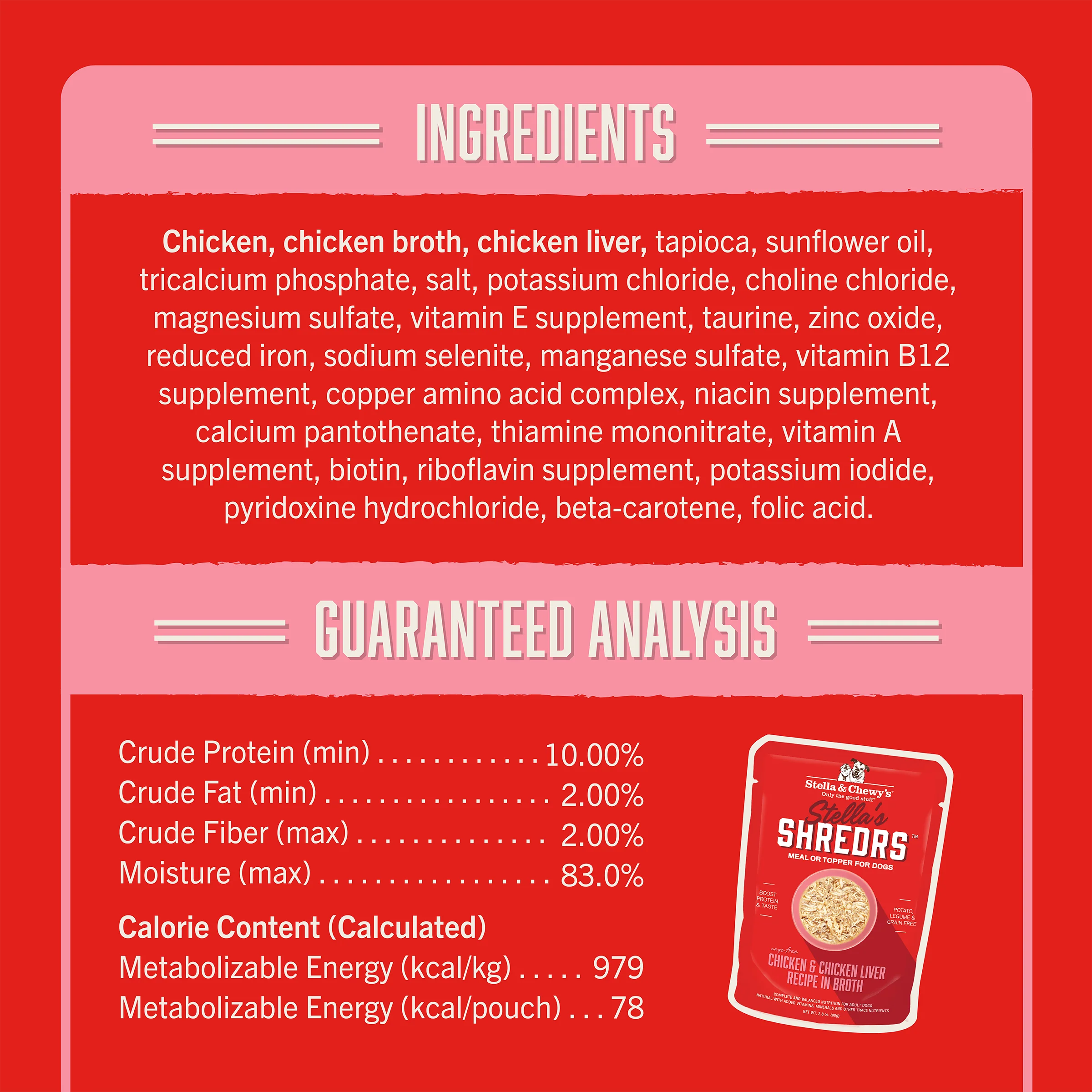 Stella's Shredrs Chicken & Chicken Liver Recipe in Broth for Dogs - Image 4