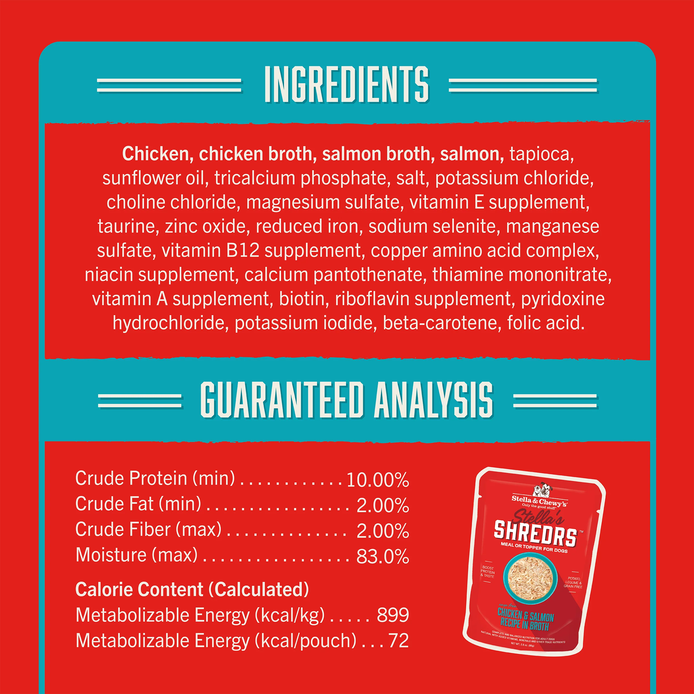 Stella's Shredrs Chicken & Salmon Recipe in Broth for Dogs - Image 4