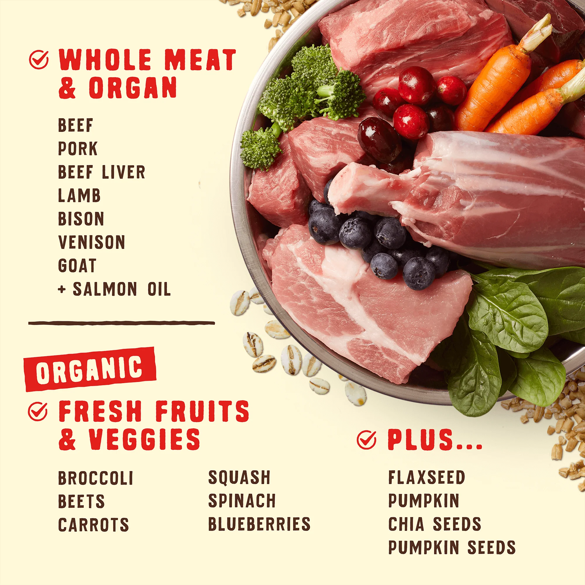 Wild Red Raw Blend Wholesome Grains Red Meat Recipe for Dogs - Image 3